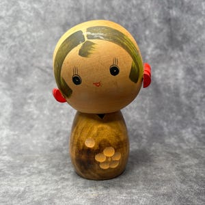 Creative Kokeshi Doll, Vintage Wooden Kokeshi, Hand Made Folk Art From Japan