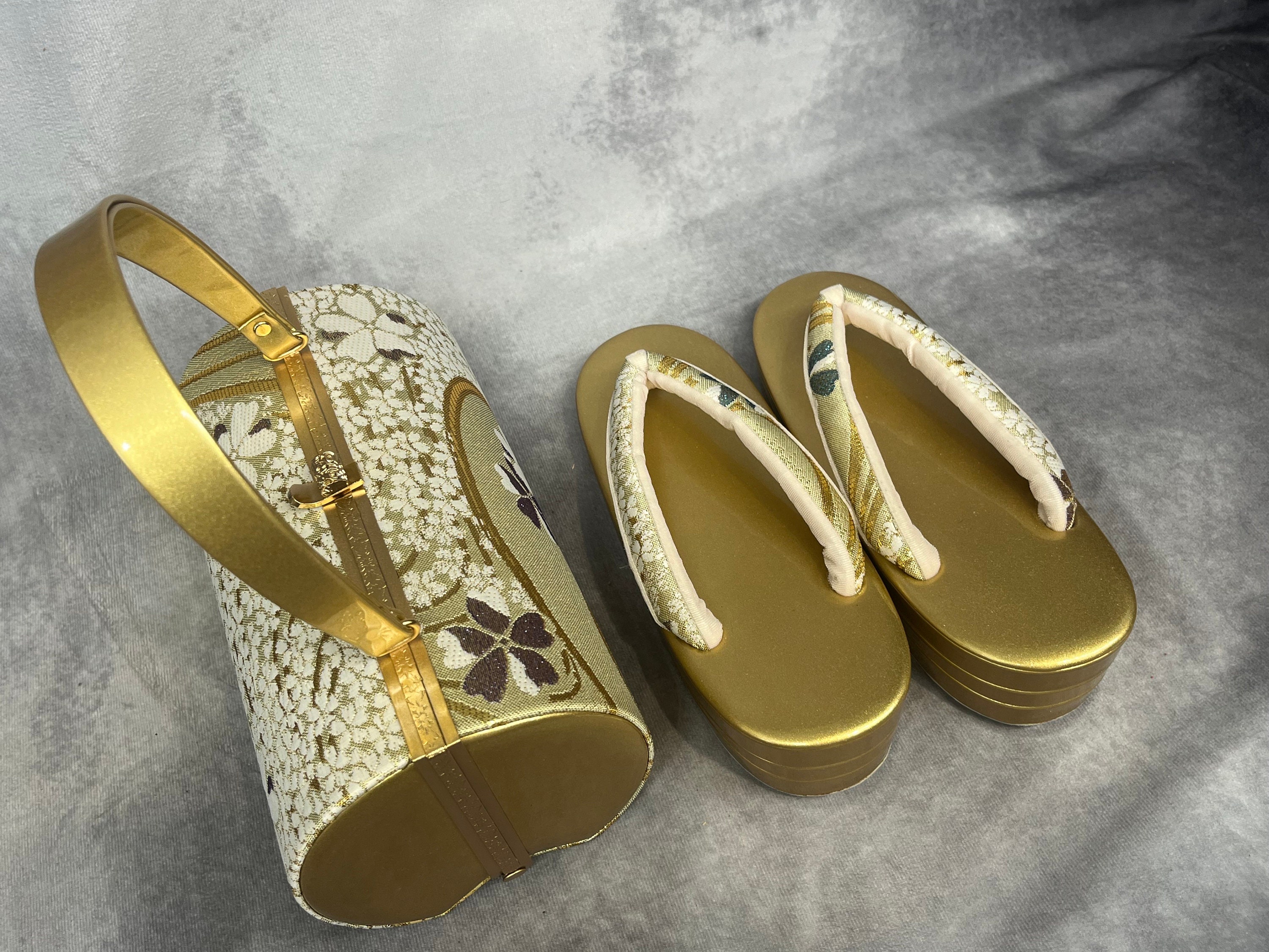 Premium Zanmai Furisode Bag With Matching Zori Sandals Set