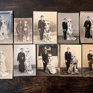 10 zabytkowych profesjonalnych fotografii ceremonialnych z Japonii, profesjonalne zdjęcia portretowe klasy premium z lat 60. i 80. XX wieku