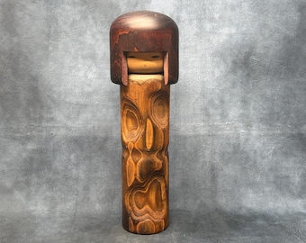 Usaburo Creative Kokeshi Doll, Vintage Wooden Sosaku Kokeshi, Hand Made Folk Art From Japan