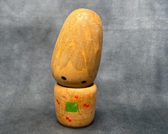関口東亜こけし、ヴィンテージ木製創作こけし、日本の手作り民芸品