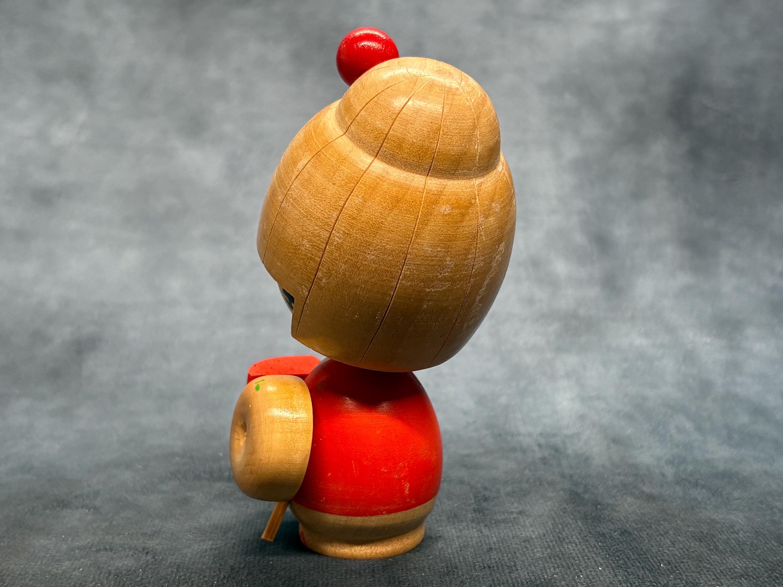 石田和一こけし、ヴィンテージ木製創作こけし、日本の手作り民芸品