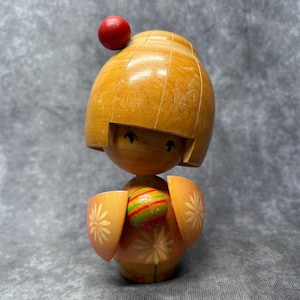 Creative Kokeshi Doll, Vintage Wooden Kokeshi, Hand Made Folk Art From Japan