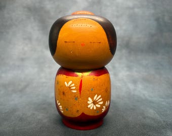 関口東亜こけし、ヴィンテージ木製創作こけし、日本の手作り民芸品