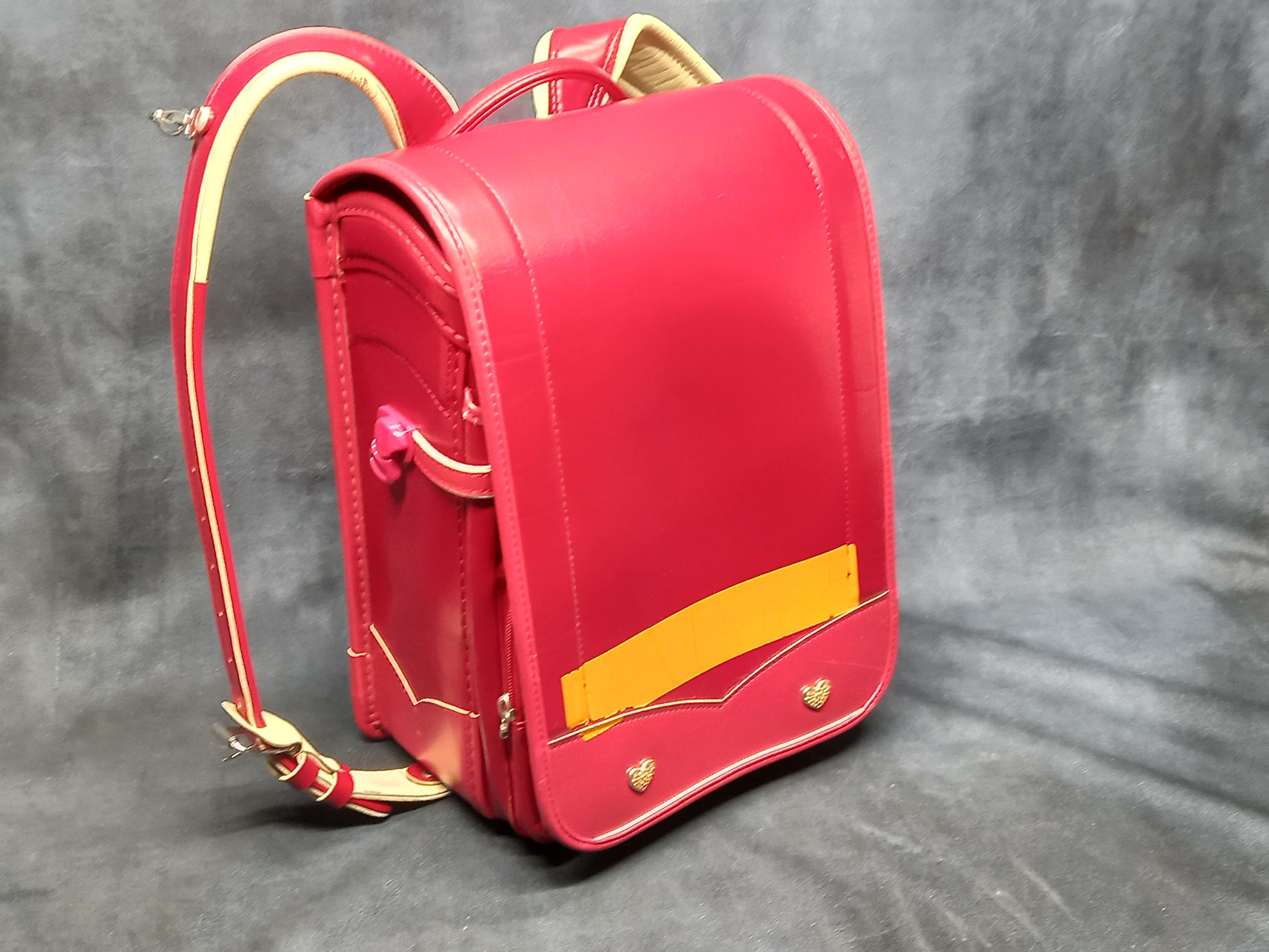 Randoseru Backpack, Red With Magenta Trim Japanese Tight 