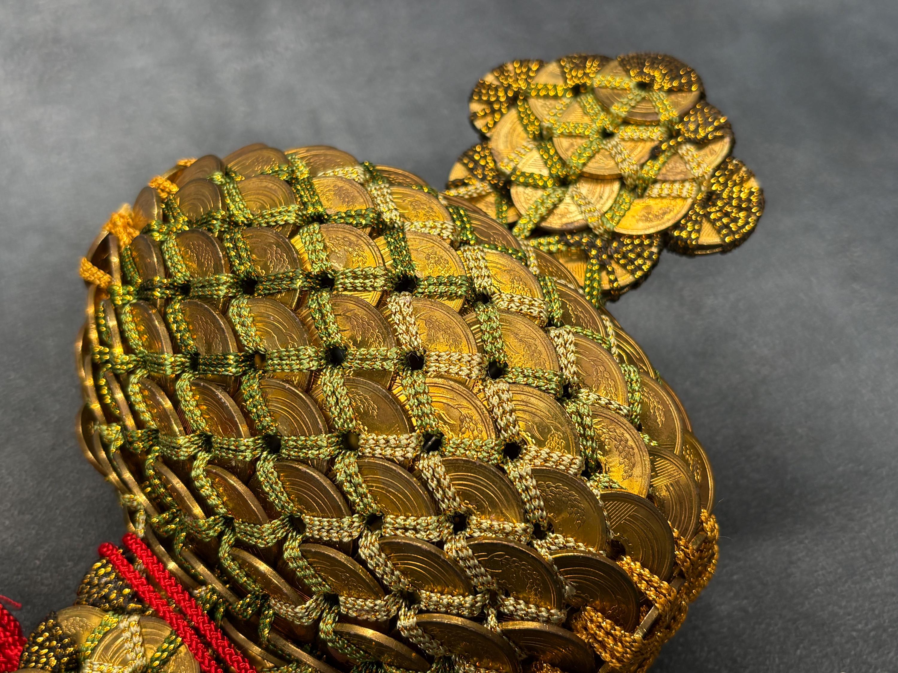 Vintage Japanese Lucky Go-en Coin Purse Charm – Hand Woven 5yen