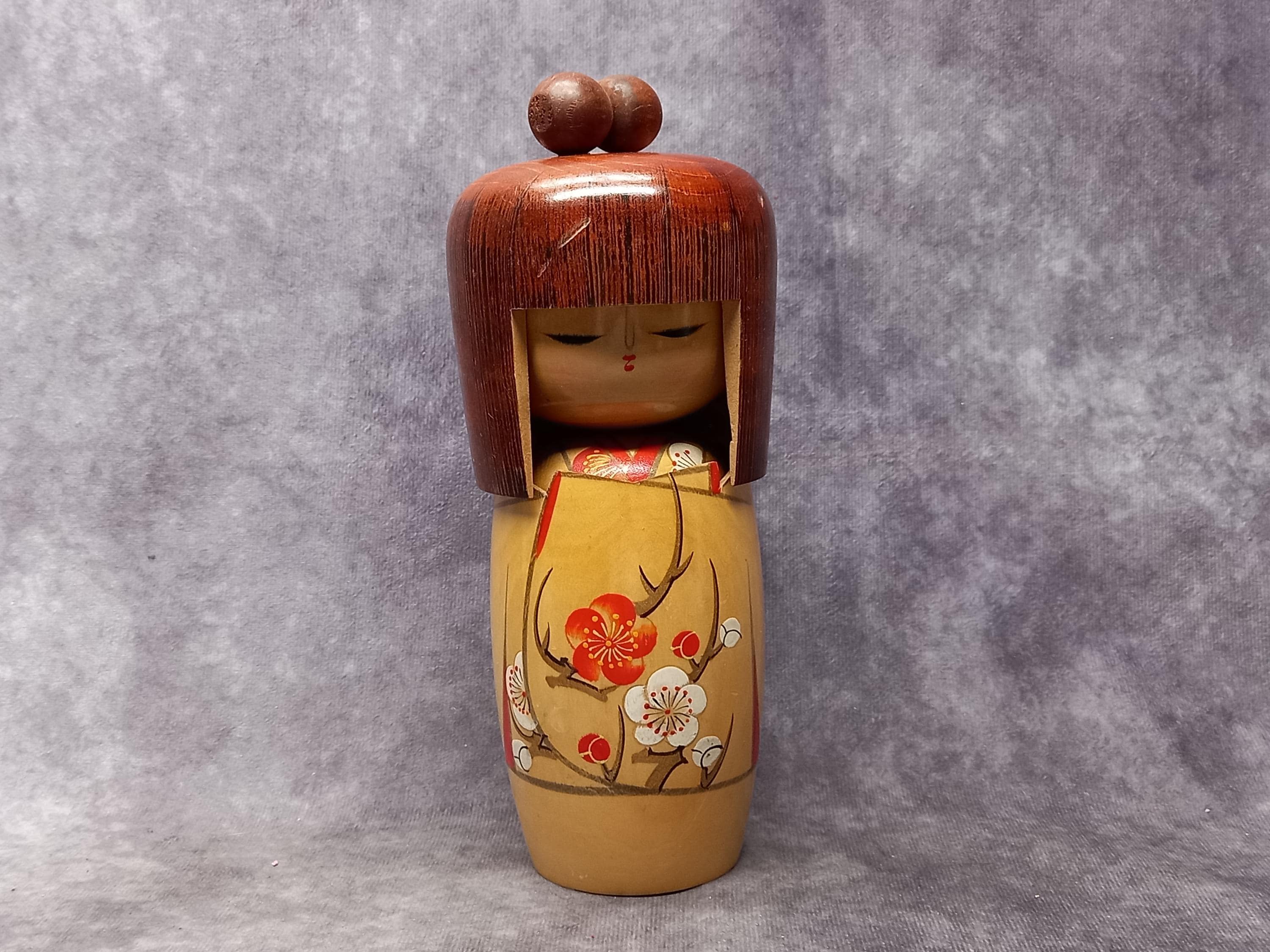 田中虎杖こけし、ヴィンテージ木製創作こけし、日本の手作り民芸品