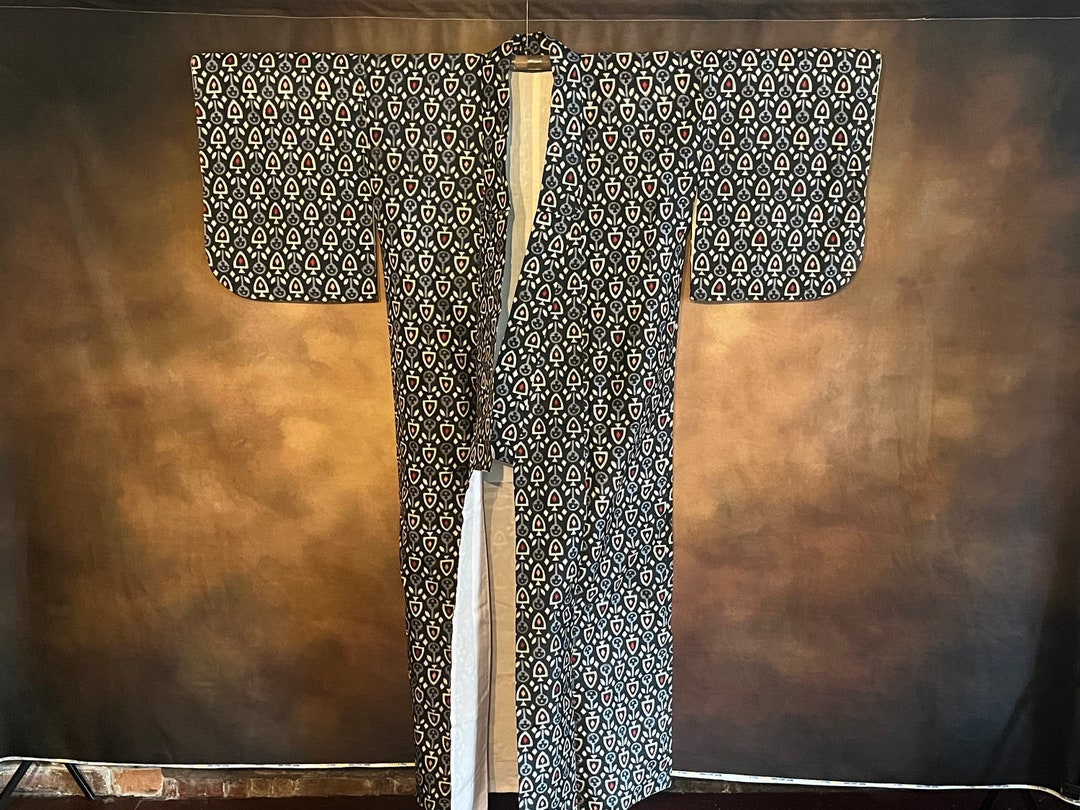 Japanese Kimono, Full Length Kimono Robe, Japanese Robe, Vintage ...