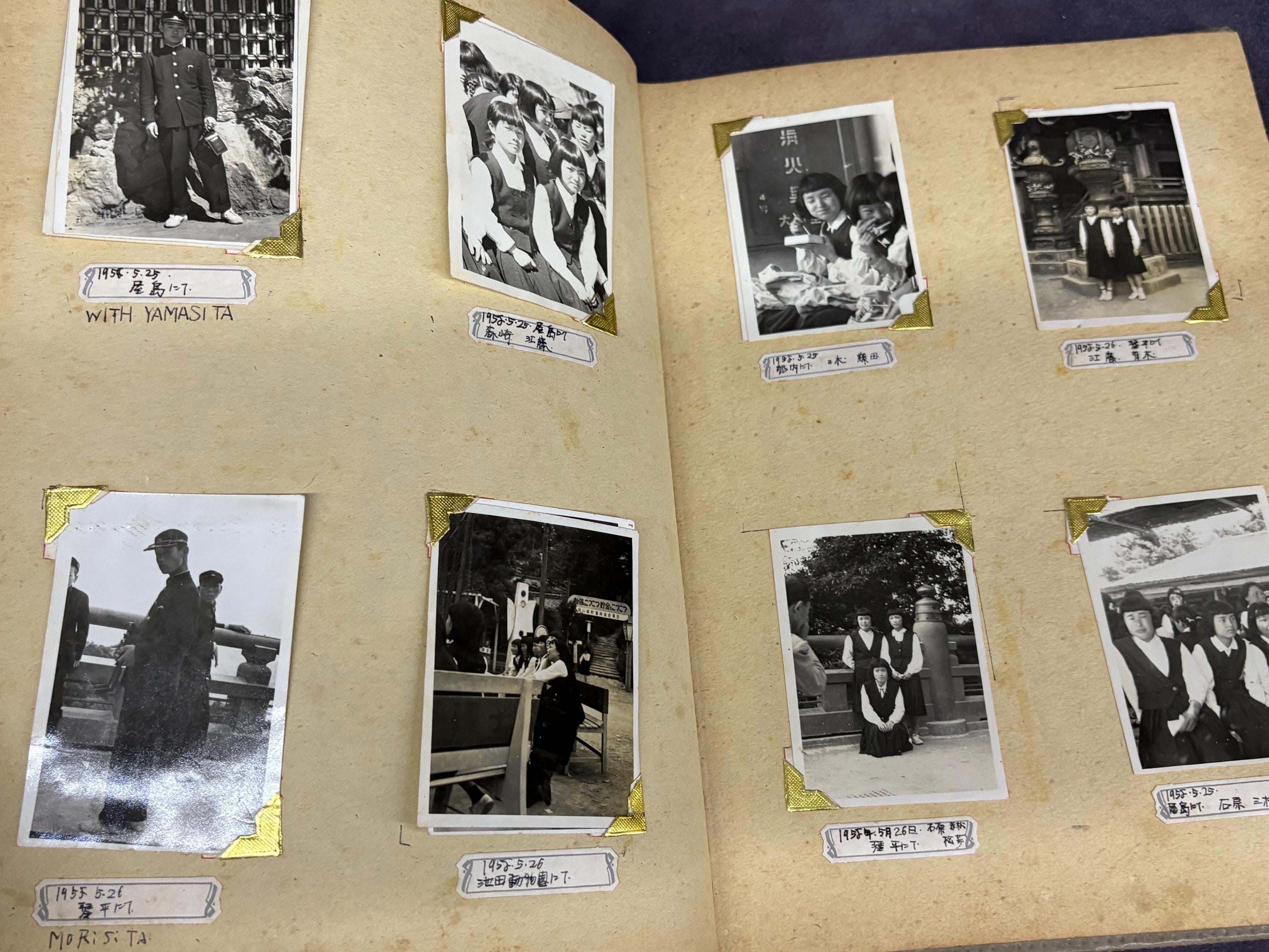 1950年代の写真アルバム 102枚の写真、日本の写真白黒、詳細記録