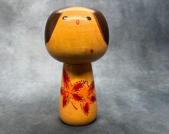 関口東亜こけし、ヴィンテージ木製創作こけし、日本の手作り民芸品