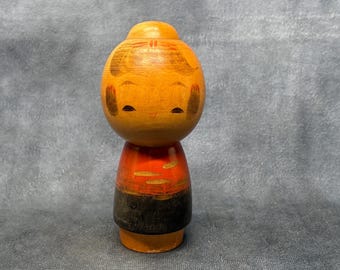 関口東亜こけし、ヴィンテージ木製創作こけし、日本の手作り民芸品
