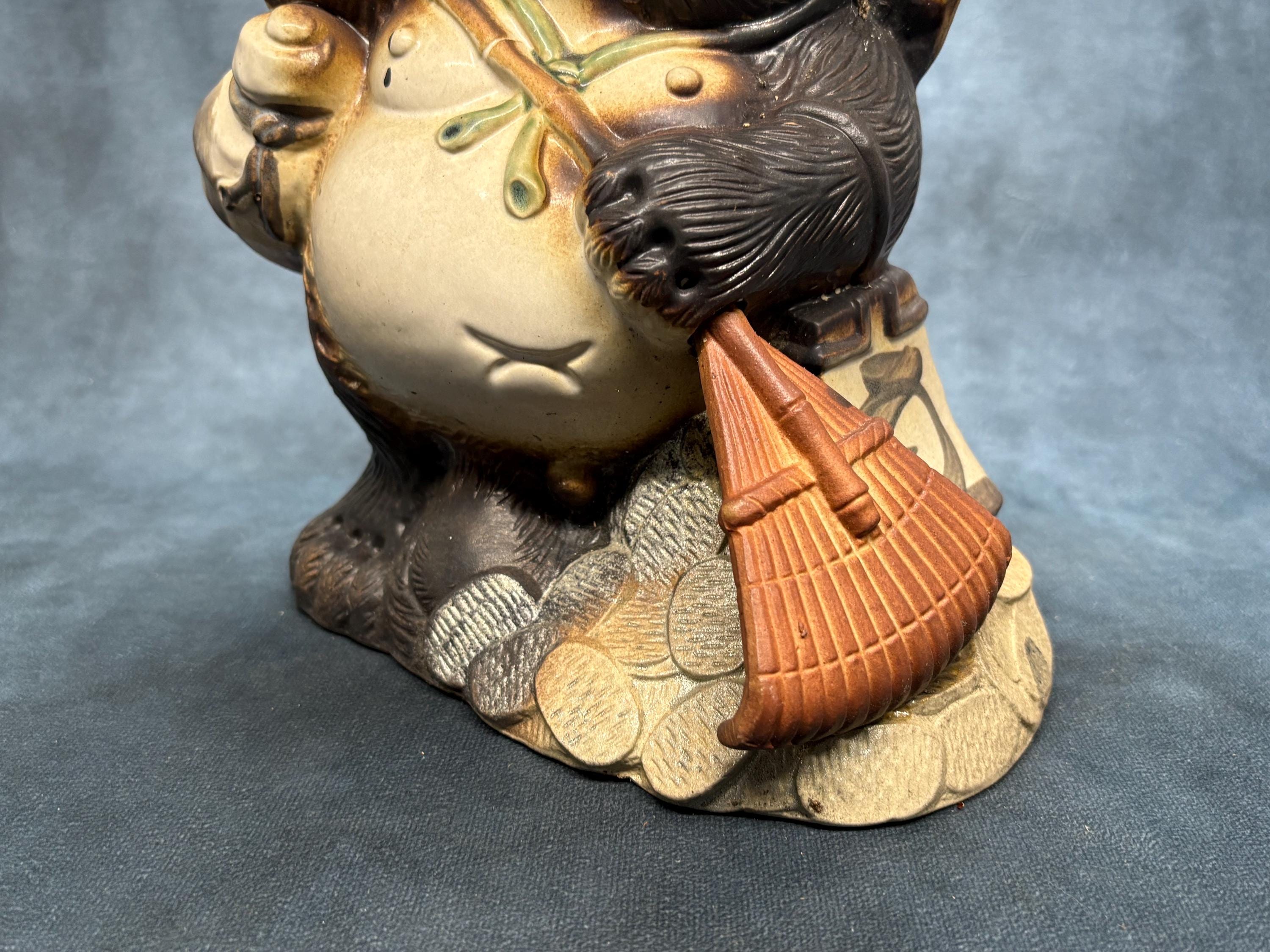 Japanese Tanuki Raccoon Dog, Tokkuri Bottle Vintage Porcelain