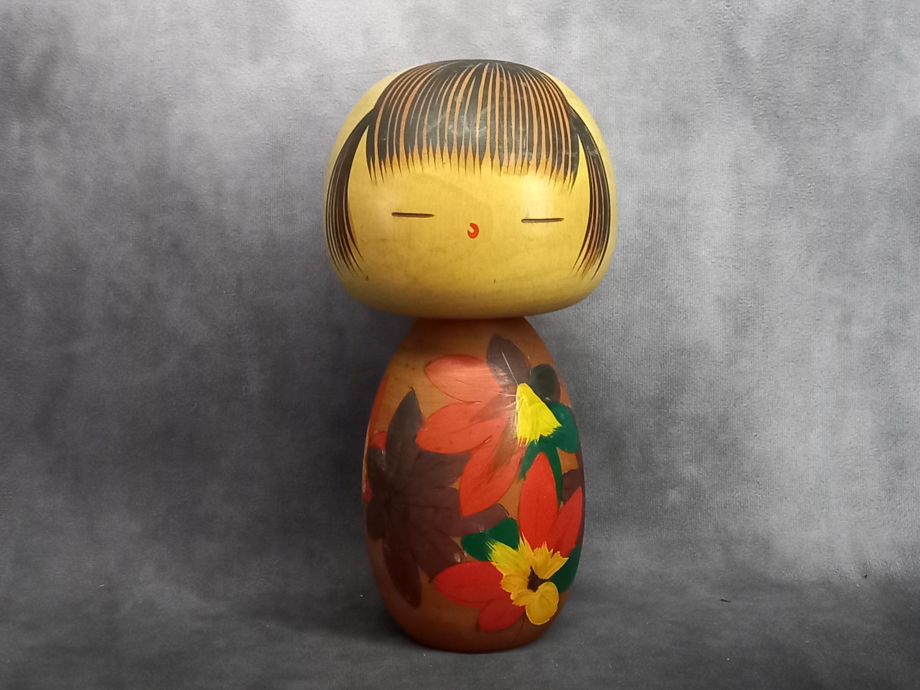 川瀬裕司こけし、ヴィンテージ木製創作こけし、日本の手作り民芸品