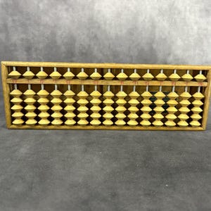Large Vintage Japanese Soroban Wooden Abacus 15 Row