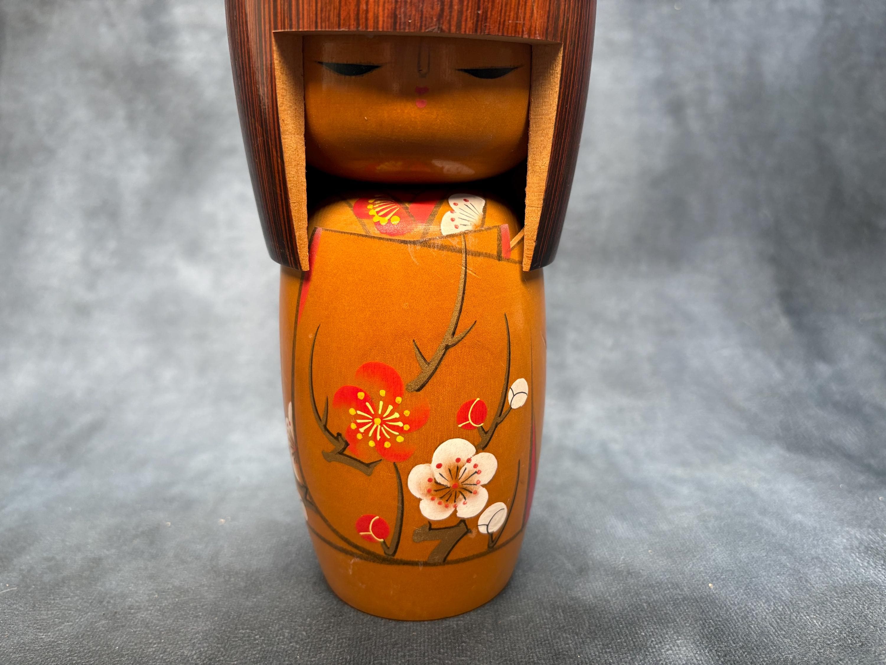 田中虎杖こけし、ヴィンテージ木製創作こけし、日本の手作り民芸品