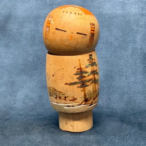 Creative Kokeshi Doll, Vintage Wooden Sosaku Kokeshi, Hand Made Folk Art From Japan