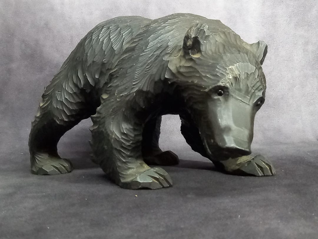 Japanese Ainu Bear, Vintage Hand Carved Wooden Bear From Japan ...