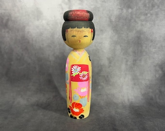 日本のこけしヴィンテージ木製創作こけし日本の手作り民芸品加藤