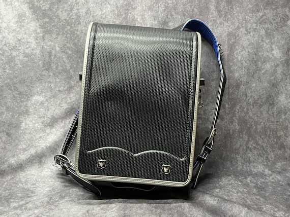 Randoseru Backpack Black With Silver Trim Japanese Tight Stitch Randoseru Bag Black Japanese School Bag Etsy UK