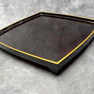 Black Lacquer Tray Vintage Japanese Lacquered Tray, Tea Tray, Dinner Tray, Serving Tray 23cm square c1950’s