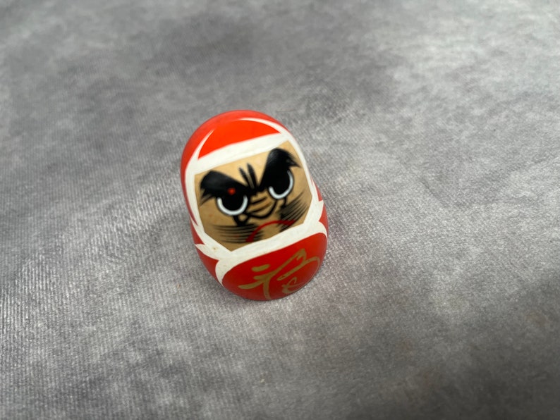 Poupée Daruma Miniature Japonaise En Céramique - 4,5 Cm - Ornement Collection - Neuve