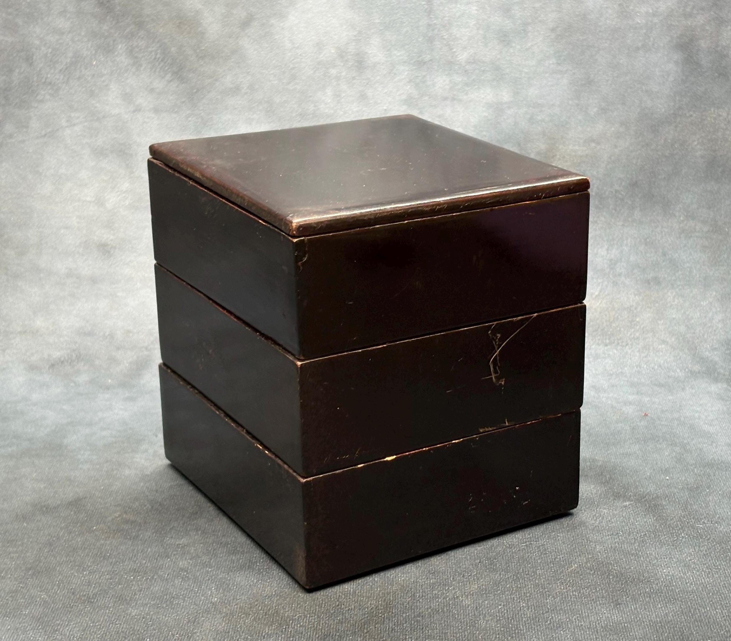 Vintage Japanese Black Lacquered Bento / Jubako Box - Etsy
