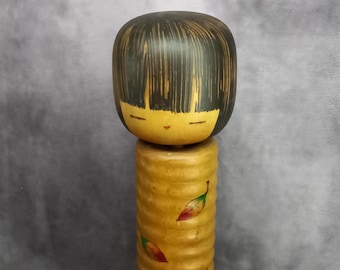 卯三郎 - 秋の花、クリエイティブなこけし、ヴィンテージ木製創作