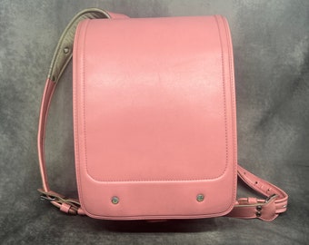 Randoseru Backpack, Baby Pink Japanese Tight Stitch Randoseru Bag, Pink Japanese School Bag