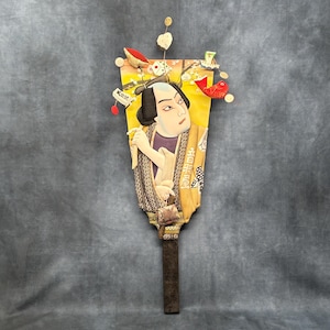 Large Vintage Hand Made Hagoita Paddle - Hanetsuki Paddles, Japanese Sports, Games 55cm long, Japanese Theme Home Decor