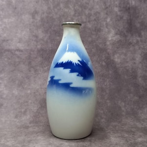 Sake Bottle Vintage Blue & White Hand Painted Japanese Sake Bottles, Japanese Porcelain Saki Jug, Studio Pottery