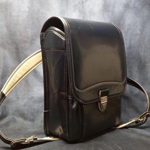 Sac à dos Randoseru, sac Randoseru japonais bleu marine à points serrés, cartable japonais bleu