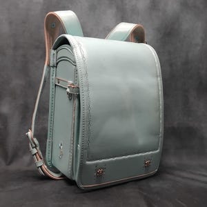 Sac à dos Randoseru, sac Randoseru japonais bleu clair à points serrés, cartable japonais bleu