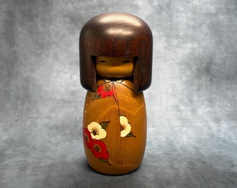 岡本卯三郎創作こけし、ヴィンテージ木製創作こけし、日本の手作り民芸