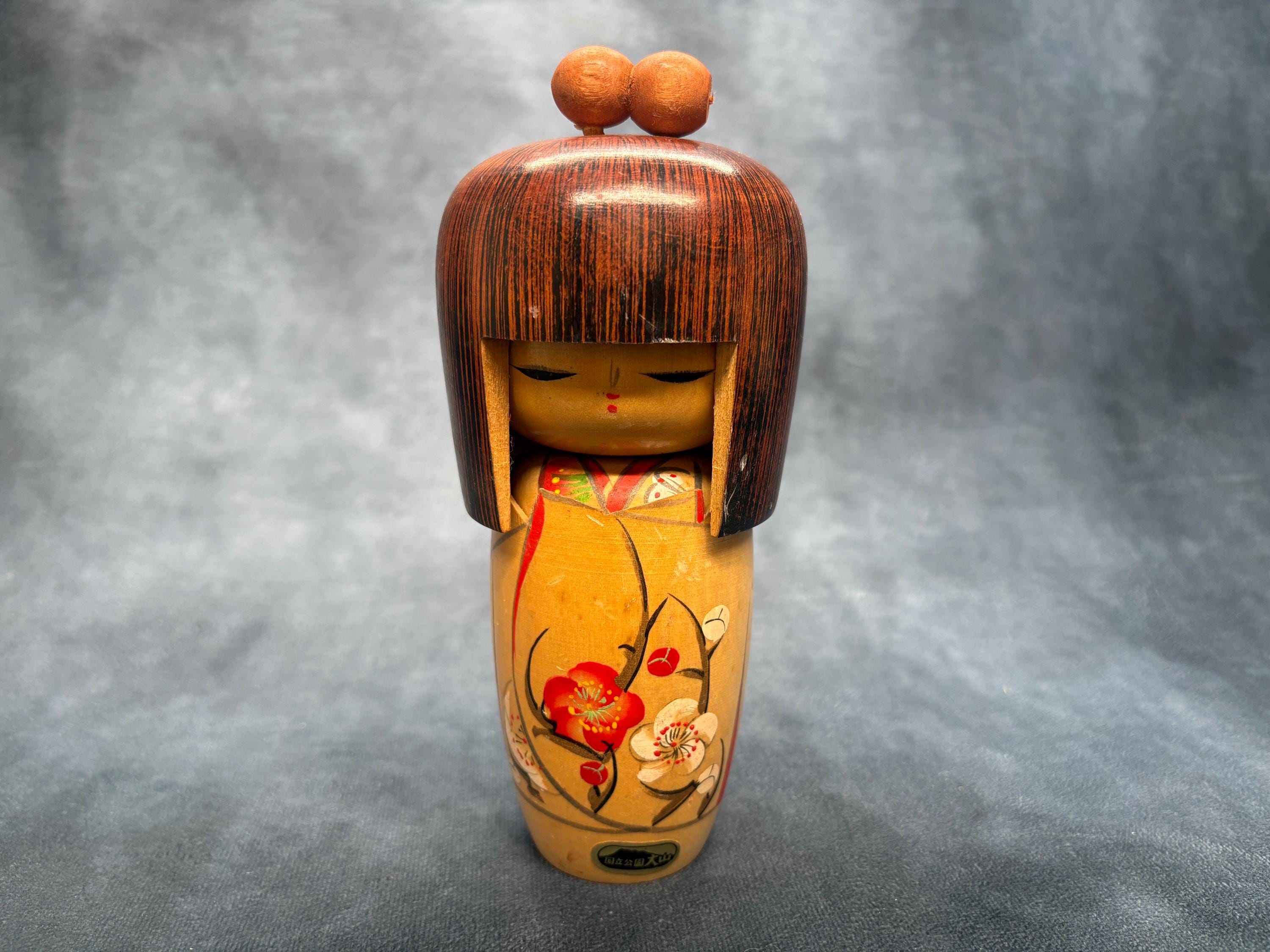 田中虎杖こけし、ヴィンテージ木製創作こけし、日本の手作り民芸品