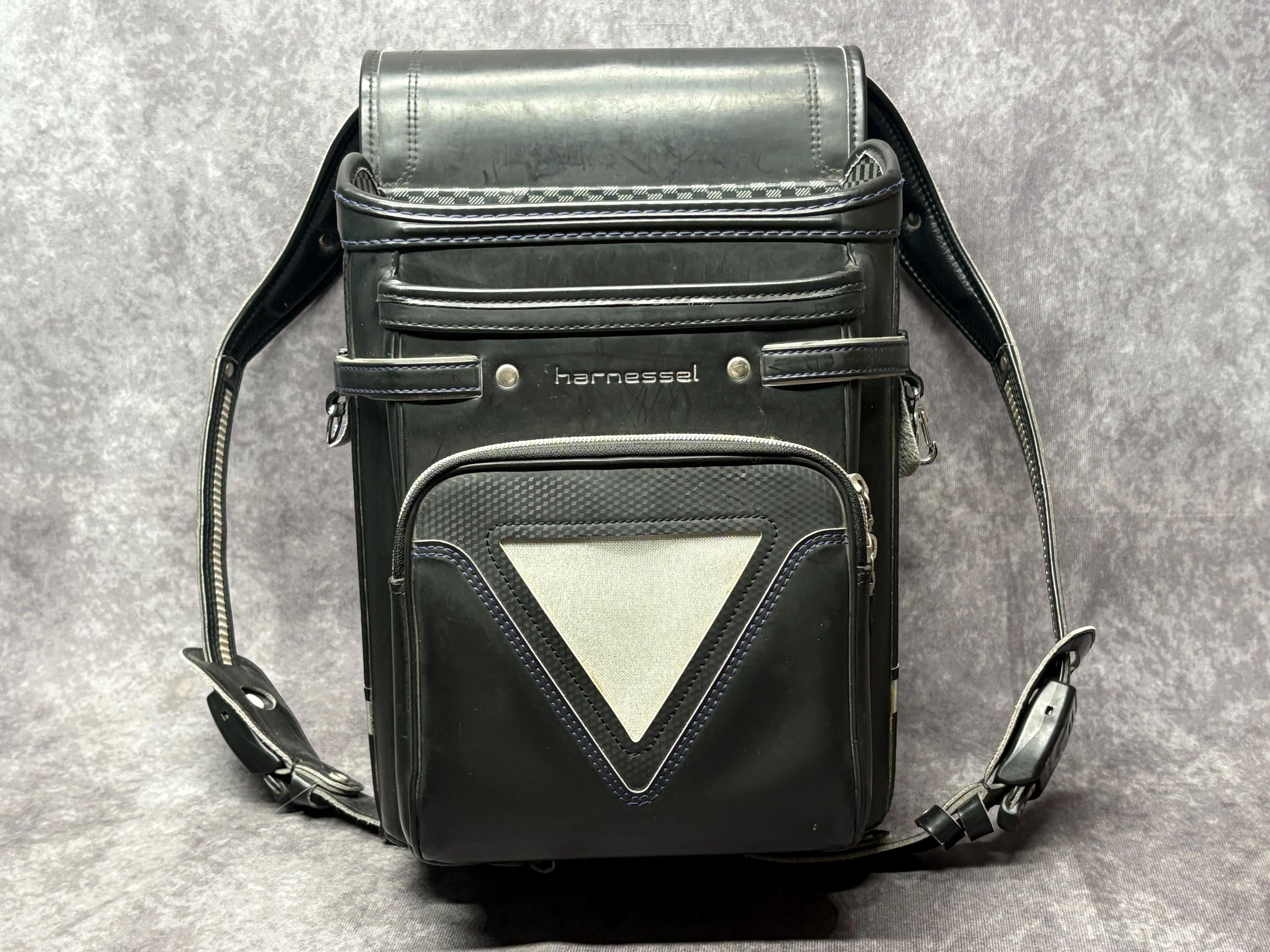Randoseru Sac d'école japonais entièrement automatique en cuir PU pour filles et garçons, Noir