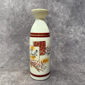 Sake Bottle Vintage Hand Painted Japanese Sake Bottles, Japanese Porcelain Saki Jug, Studio Pottery