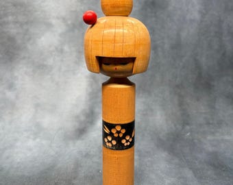 関口東亜こけし、ヴィンテージ木製創作こけし、日本の手作り民芸品