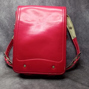 Sac à dos Randoseru, sac Randoseru japonais rose fuchsia à coutures serrées, cartable japonais rose