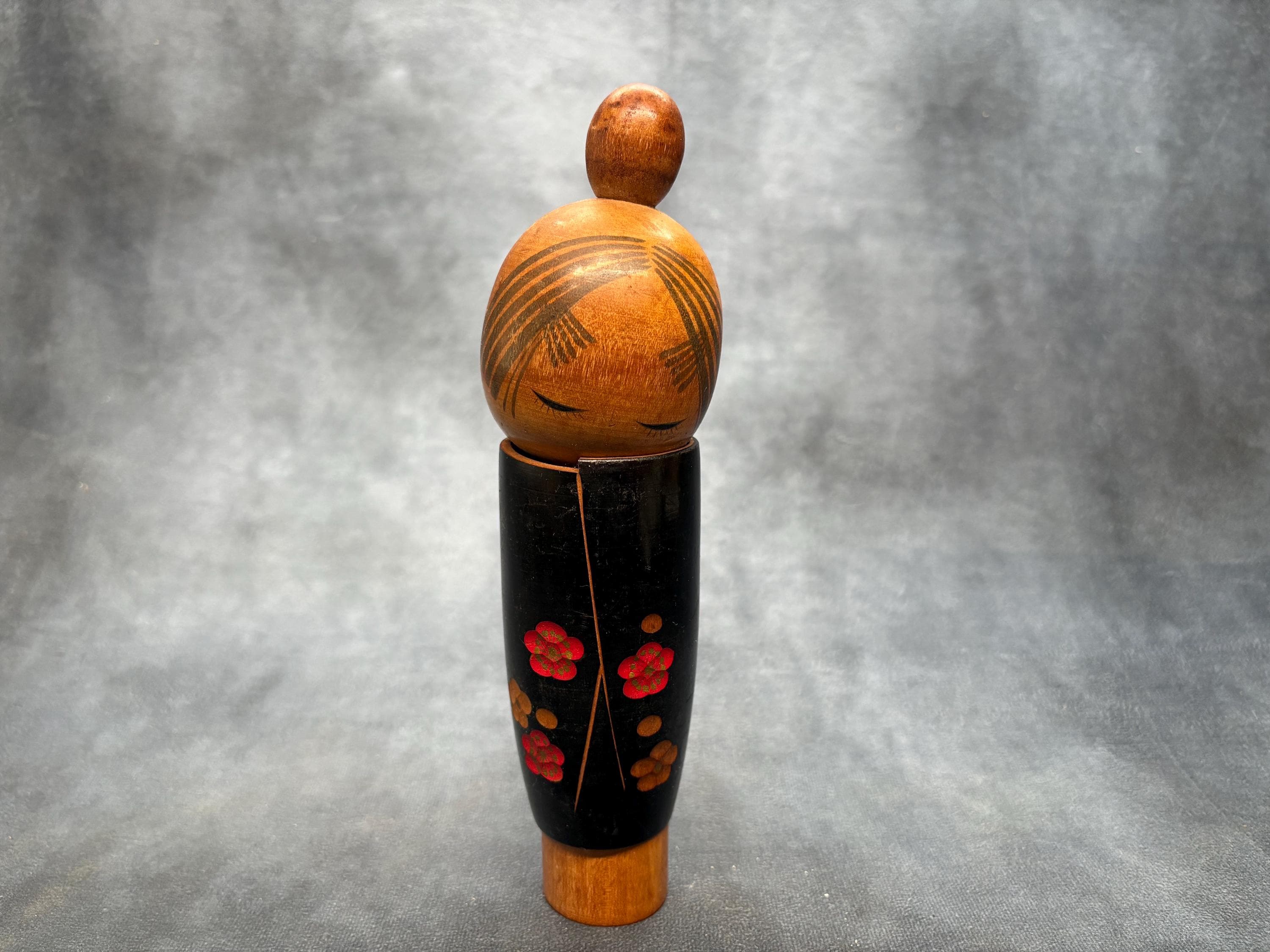 Suigai Sato Creative Kokeshi Doll, Vintage Wooden Sosaku Kokeshi
