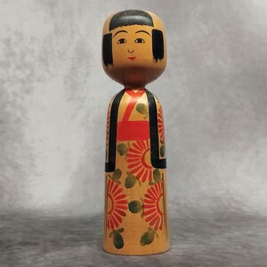 Vintage Japanese Kokeshi Doll, Wooden Kokeshi, Hand Made Folk Art From Japan