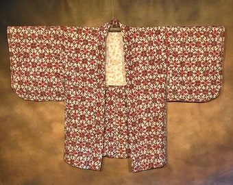 Kimono japonés Haori, bata tipo kimono con forro de seda, chaqueta estilo kimono vintage