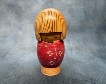 関口東亜こけし、ヴィンテージ木製創作こけし、日本の手作り民芸品