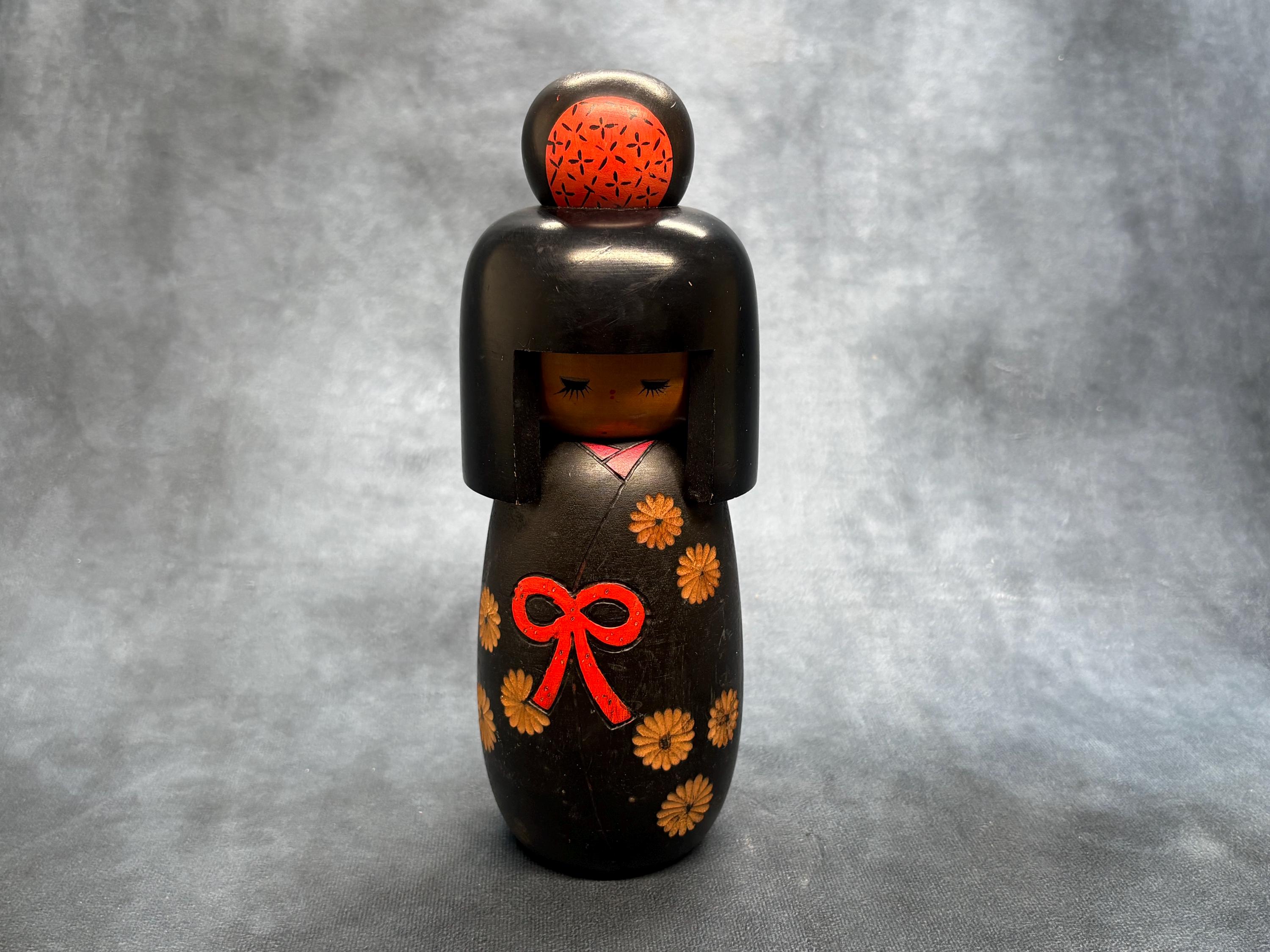 Hajime Miyashita Creative Kokeshi Doll, Vintage Wooden Sosaku
