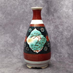 Sake Bottle Vintage Hand Painted Japanese Sake Bottles, Japanese Porcelain Saki Jug, Studio Pottery