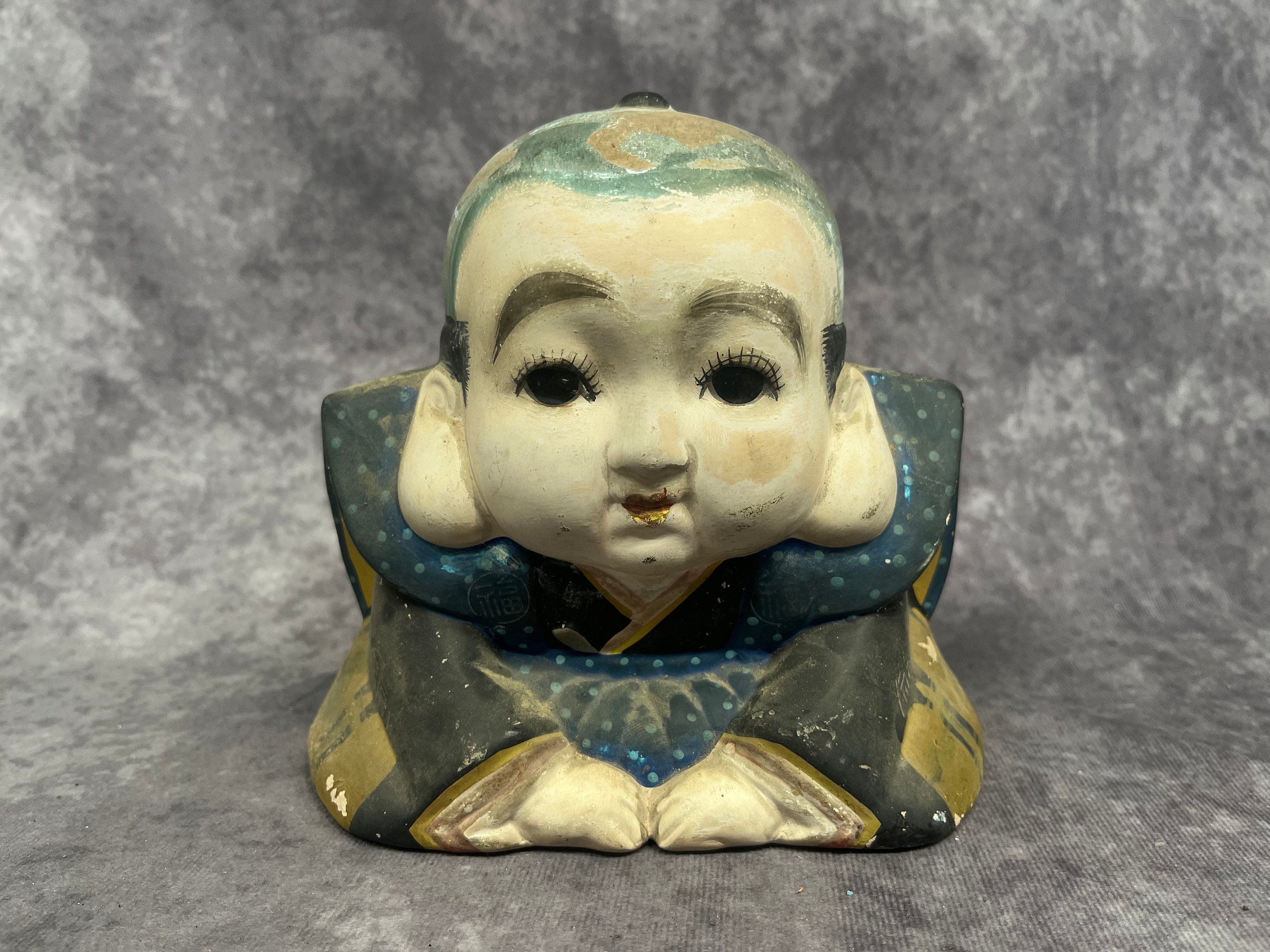 Old Fukusuke Doll, Symbol of Good Fortune in Business, Japanese