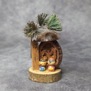 Miniature Kokeshi Doll, Vintage Japanese Wooden Kokeshi, Hand Made Folk Art From Japan