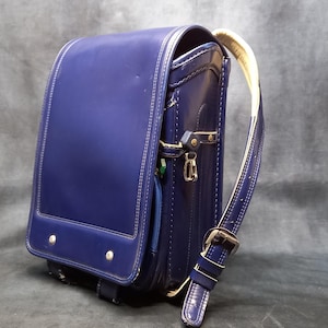 Sac à dos Randoseru, sac Randoseru japonais bleu roi à points serrés, cartable bleu