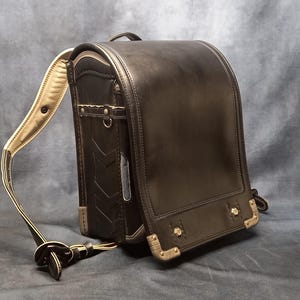 Sac à dos Randoseru, sac Randoseru japonais noir à coutures serrées, cartable japonais noir - Wanpa