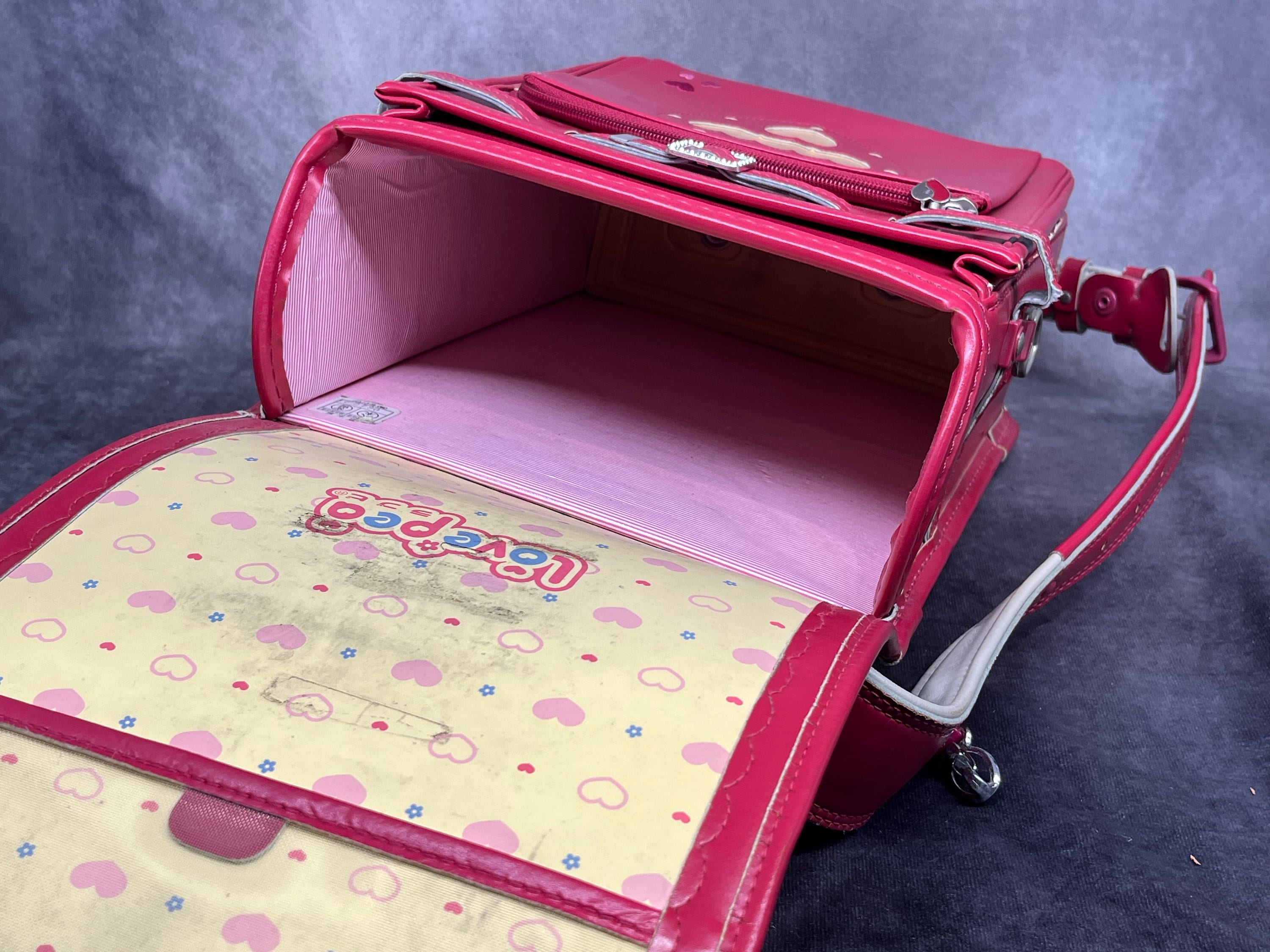 Randoseru Backpack, Passion Pink Loveheart Japanese Tight Stitch