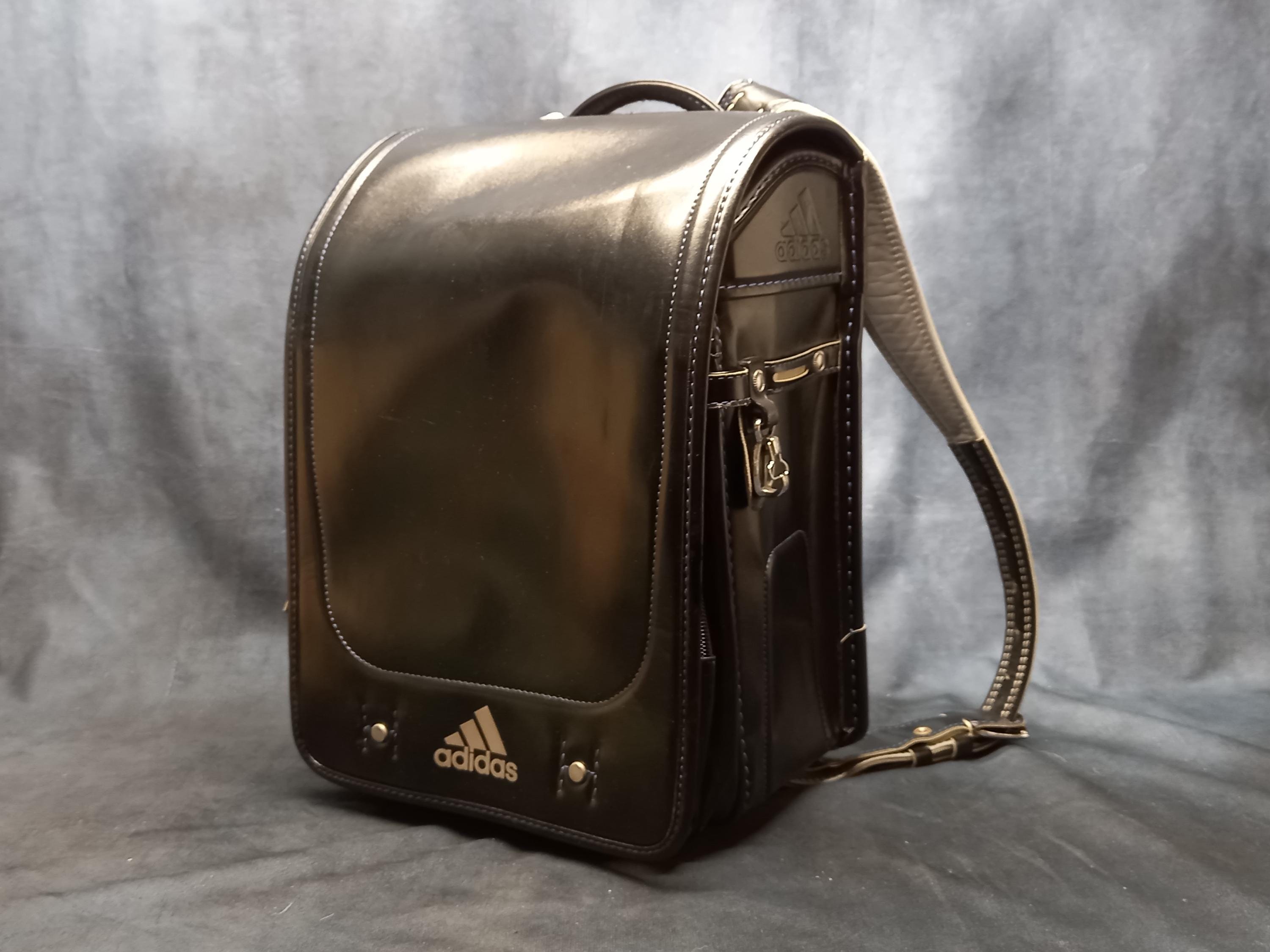adidas backpack with japanese writing ADIDAS Randoseru Backpack, Black Japanese Tight Stitch Randoseru Bag, Black  Japanese School Bag